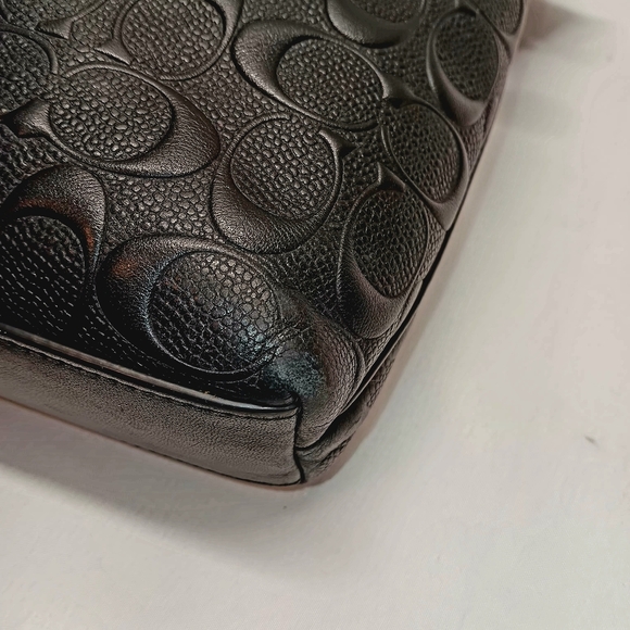 Coach F73338 Houston Flight Bag Black Embossed Signature Leather GUC - Picture 11 of 16